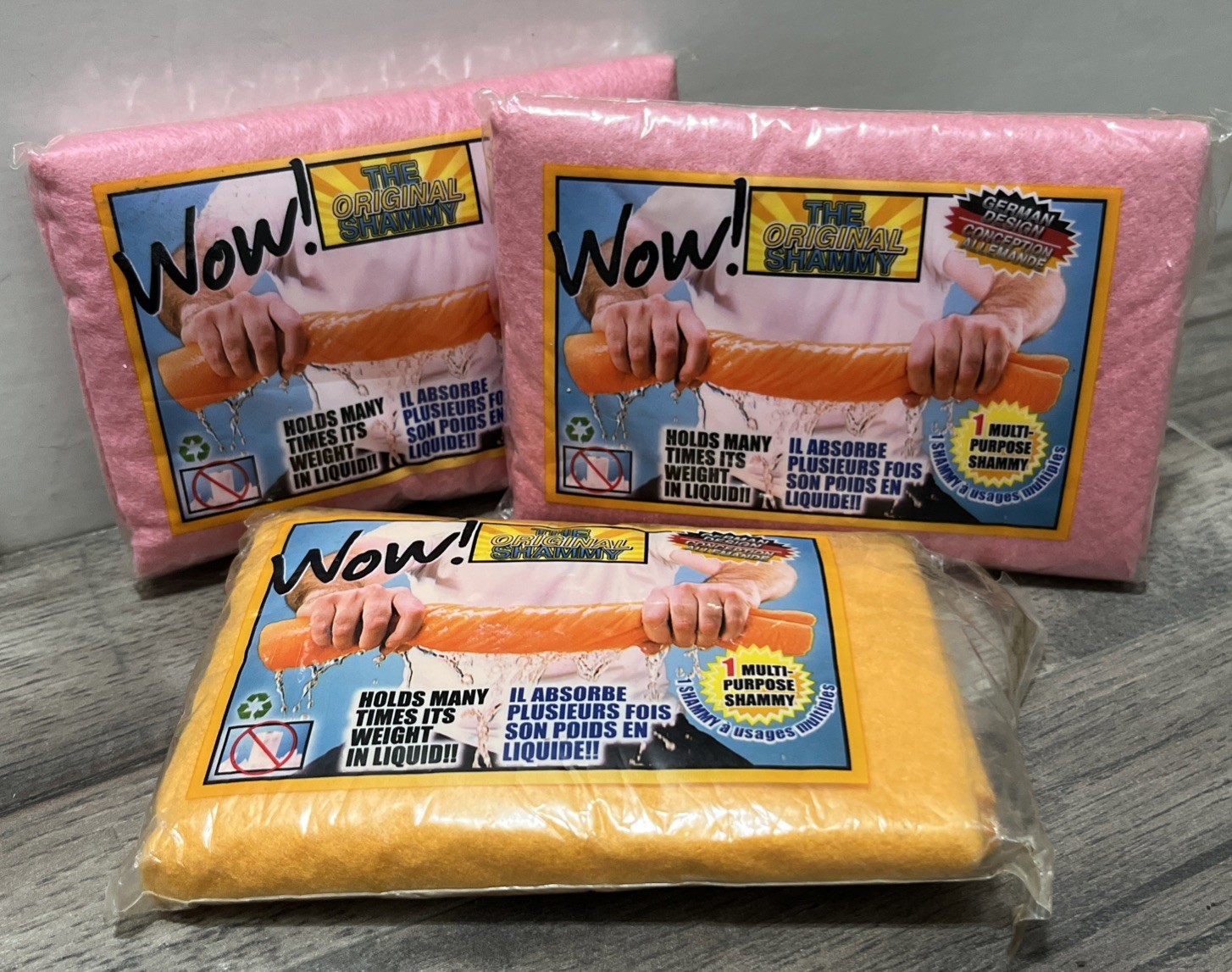 Lot Of 3 WOW! The Original Shammy Multi Purpose 9.85”x13.75” Reusable Washable