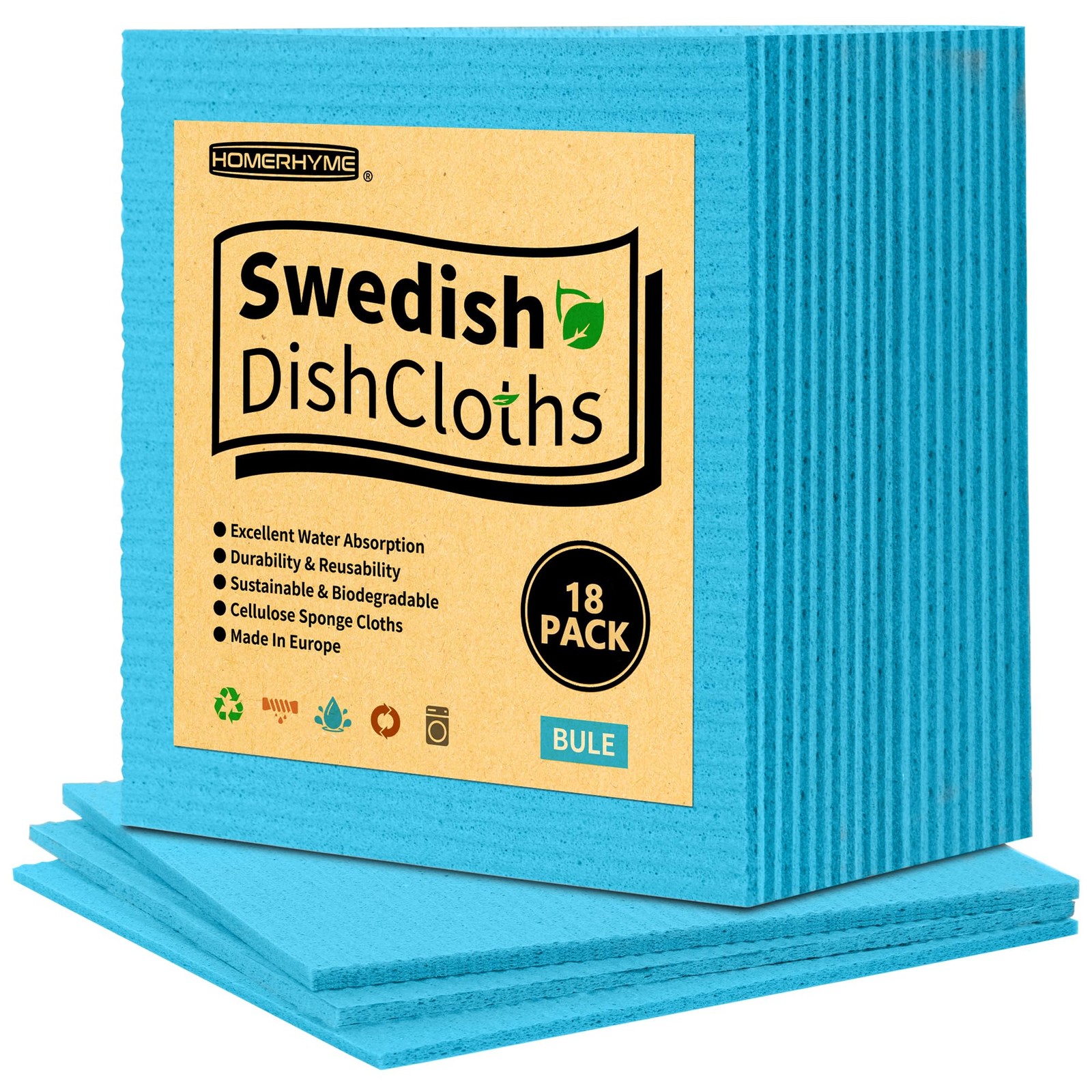 Swedish Dishcloths, 18 Pack Kitchen Towels Dish Rags, Absorbent Swedish Dish …