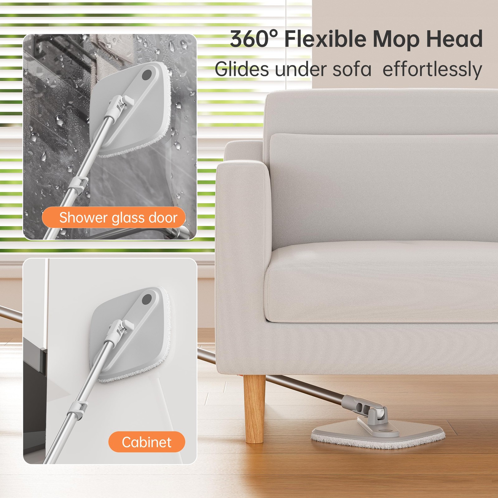 360°Rotating Spin Mop and Bucket Set Self Separation Dirty & Clean Water System
