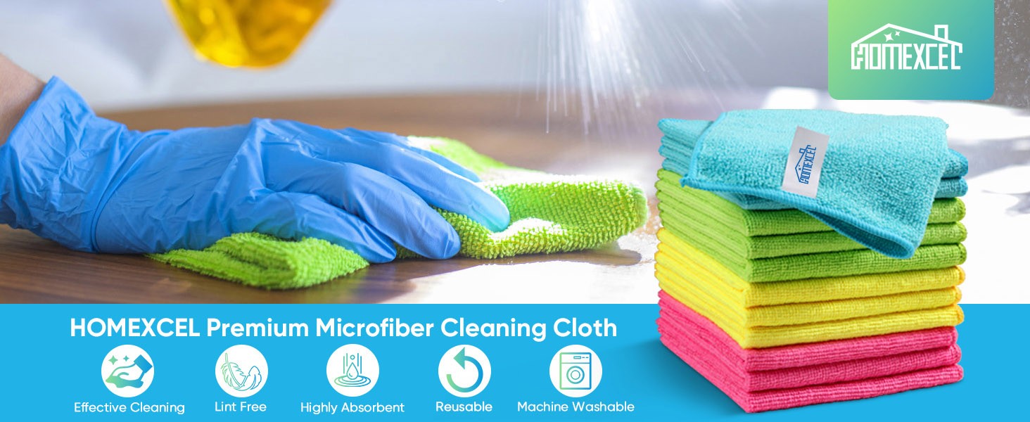 Microfiber Cleaning Cloth 210GSM,Size:, Ultra-Soft, High-Density Non-Abrasive
