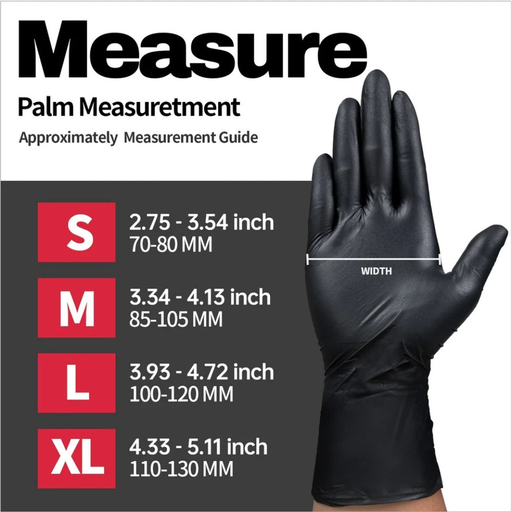 Advance Black Nitrile Exam Gloves 5 Mil Powder Free Latex Free Bulk 1000ct Glove