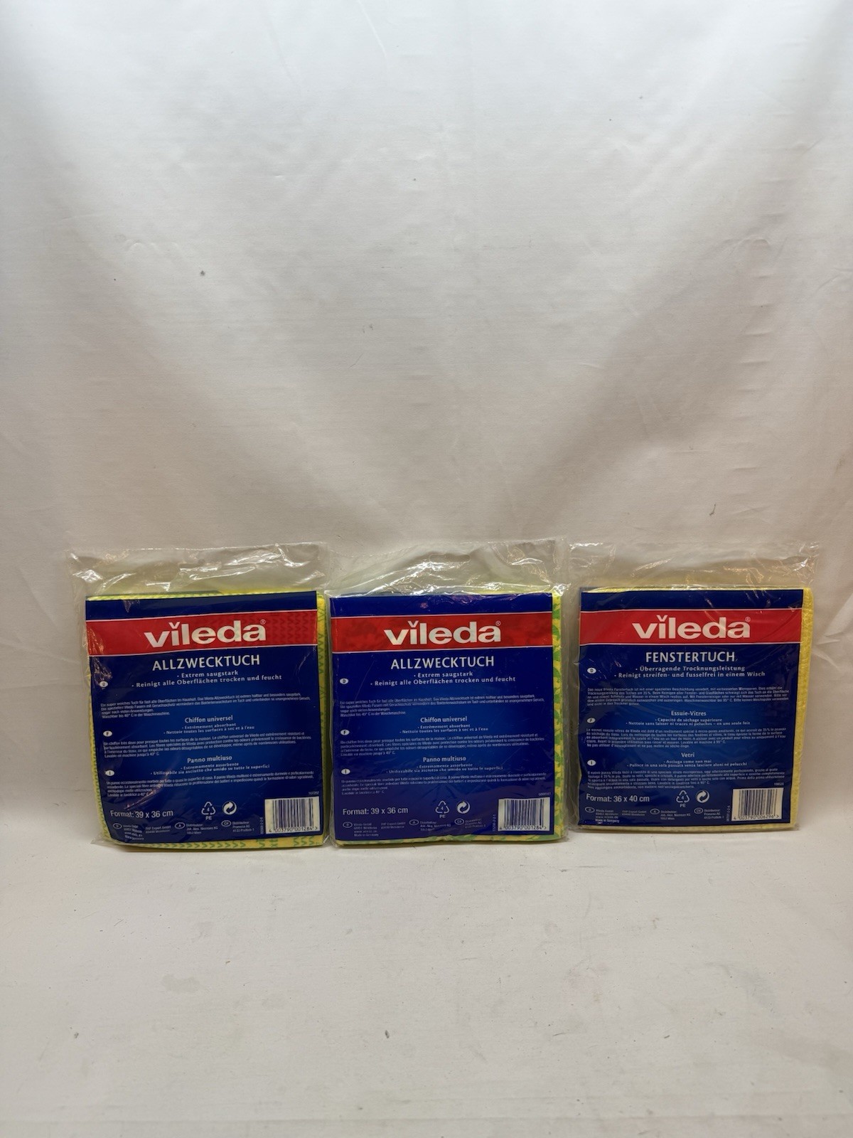 3- 2 Pk Vileda Window Cleaning Cloth Made in West Germany BRAND NEW (6 Total)