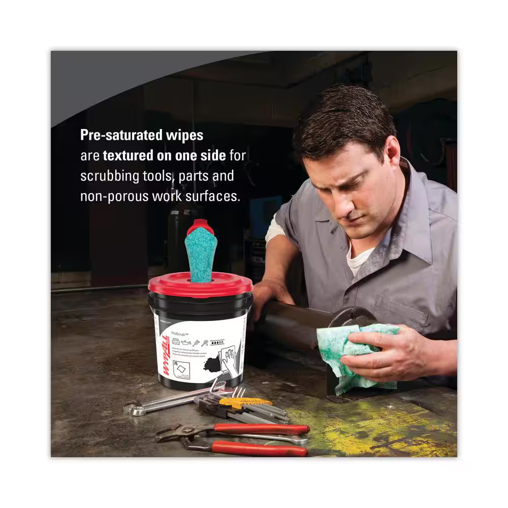 Power Clean Proscrub Green 9.5 In. X 12 In. Citrus Scent Pre-Saturated Cleaning