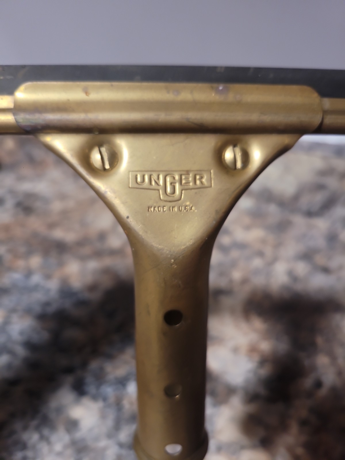 Unger Ettore Brass Handled Squeegee Lot Of 2 Sizes 17.5″ And 11.5″ Made In USA