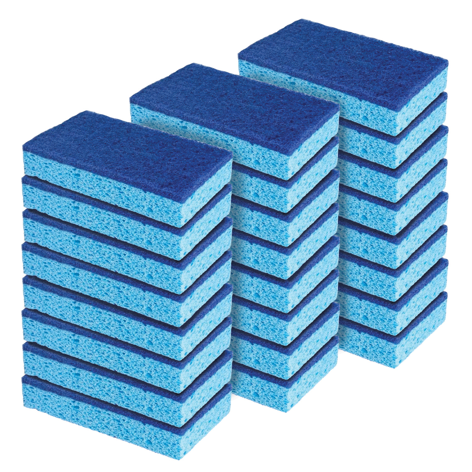 Natural Cellulose Scrub Sponges 24 Pk – All Purpose Sustainable Dishwasher Safe
