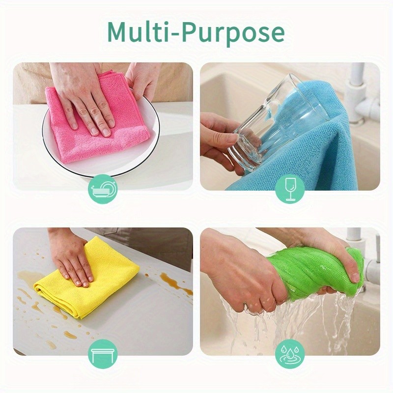 40 Pcs Multi-Purpose Cleaning Towels, Reusable Cleaning Cloths, Colors Assorted
