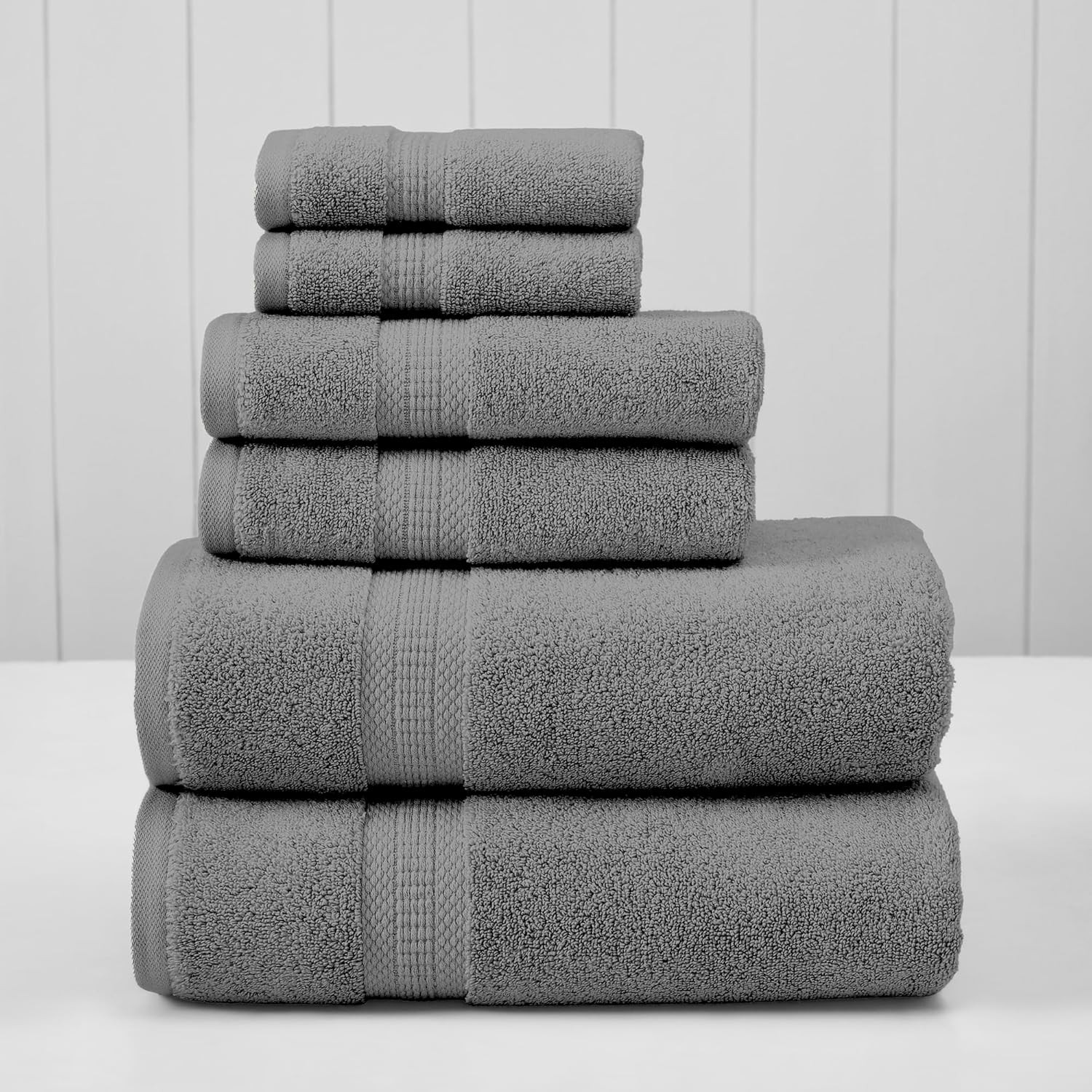 6-Piece Rayon from Bamboo & Cotton Blend Towel Set – Ultra Soft & Absorbent,
