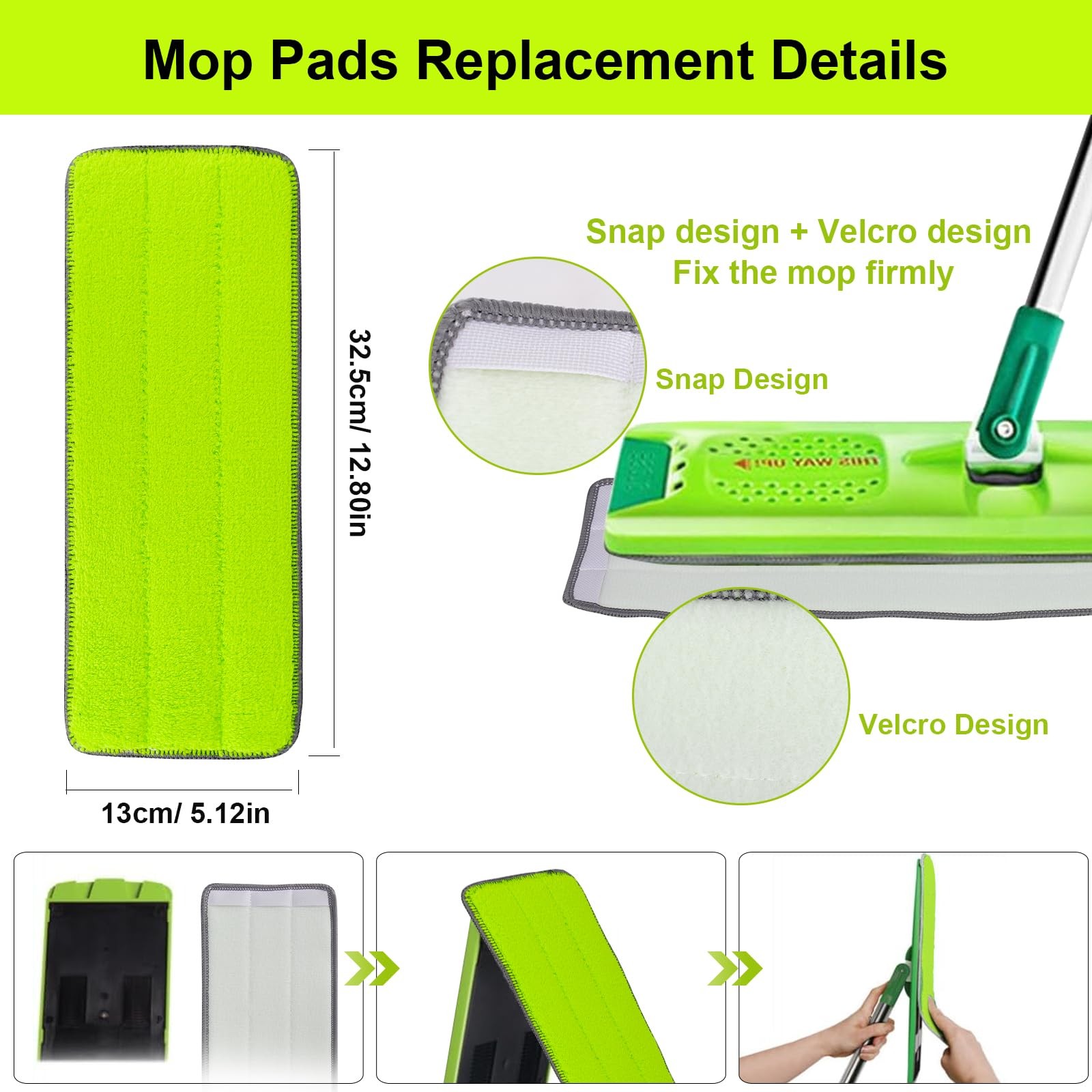 Replacement Microfiber Mop Pads for Libman Rinse ‘n Wring and 12 Pack