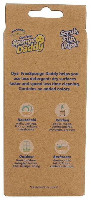 SCRUB DADDY Dye Free Sponge Daddy 3 Count Pack of 6 Free Shipping