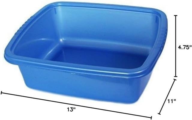 YBM Home Plastic Dish Pan Basin 4.75 in. H x 11 in. W x 13 in. L Ba430 (1, Gray)