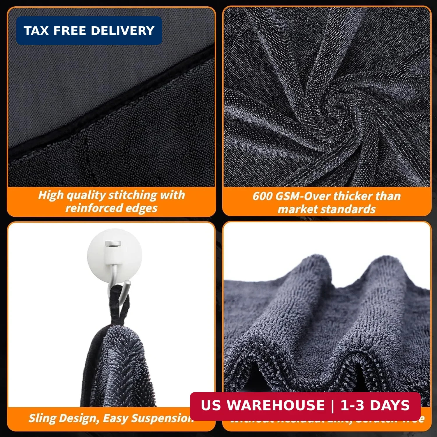 8 PCS Microfiber Towels for Cars 36×24 Inch Microfiber Cleaning Cloths Bulk Soft