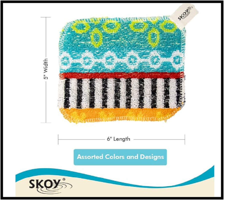 Skoy Scrub, Non-Scratching, Reusable Scrub for Kitchen and Household Use,