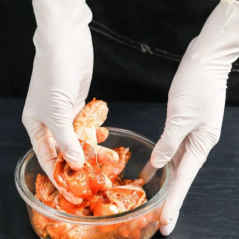 White Nitrile Gloves 50/100PCS Kitchen Cooking Cleaning Food Processing