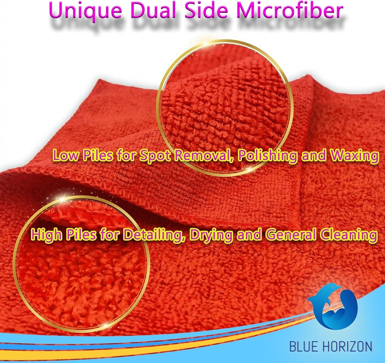 Microfiber Cleaning Cloths 36-Pack 16×16 inch Wash Towels 3 Dozen Car Rags Red