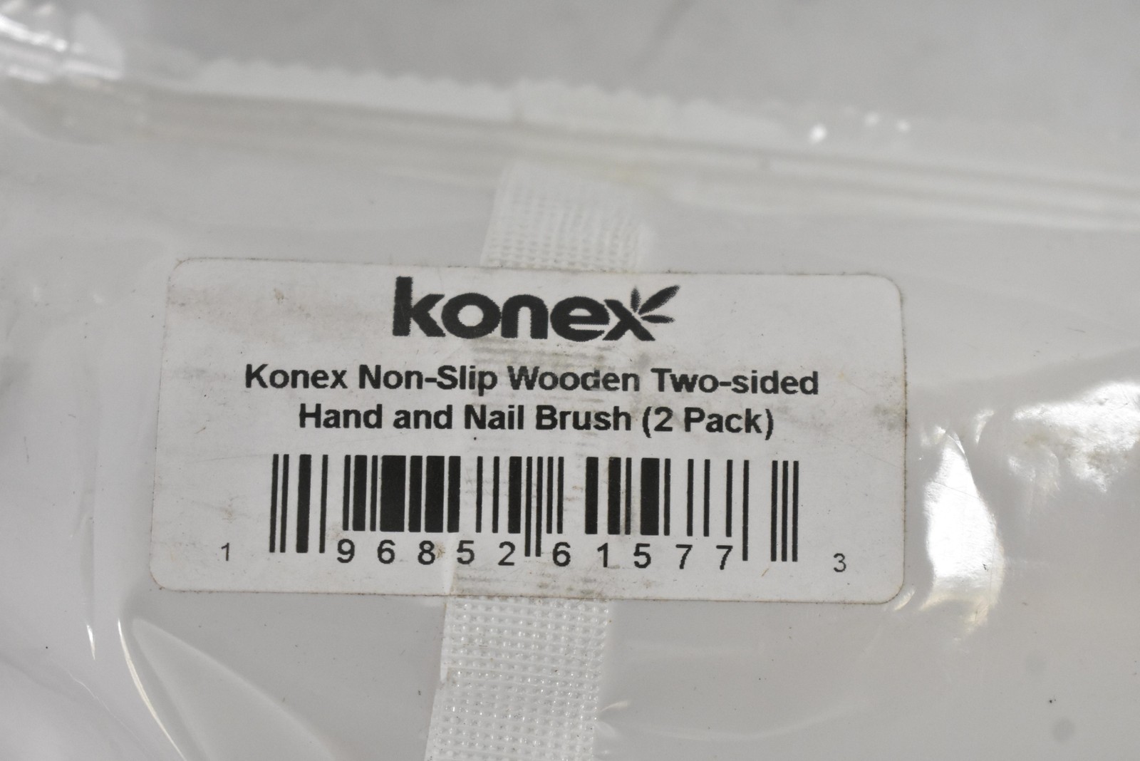 Konex Wooden Hand And Nail Scrub Brush 4 Pack Brown Nylon Bristles Easy Grip