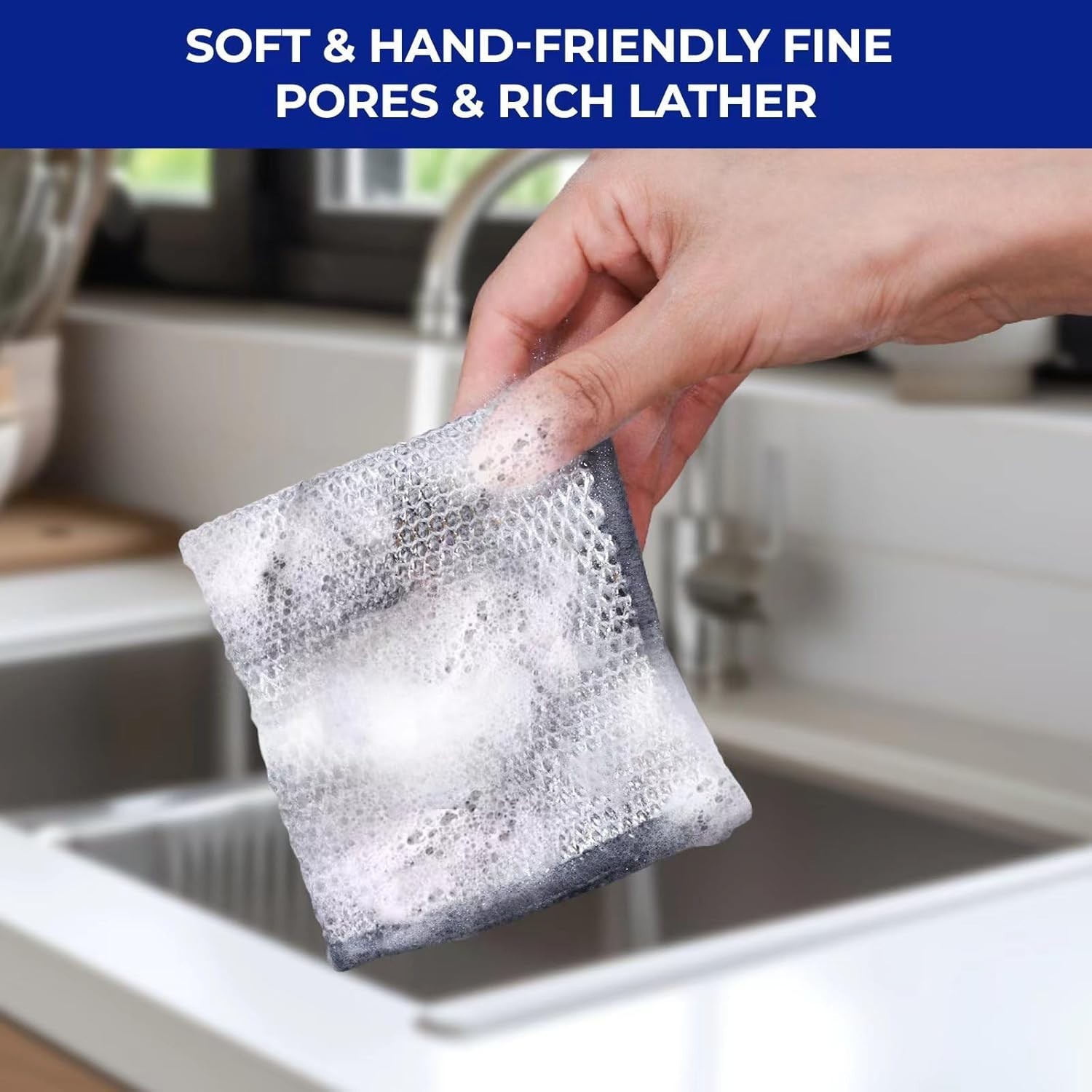 12 PCS 3-Layer Non-Scratch Wire Dishcloths, Reusable Quick-Dry Metal Dishwashing