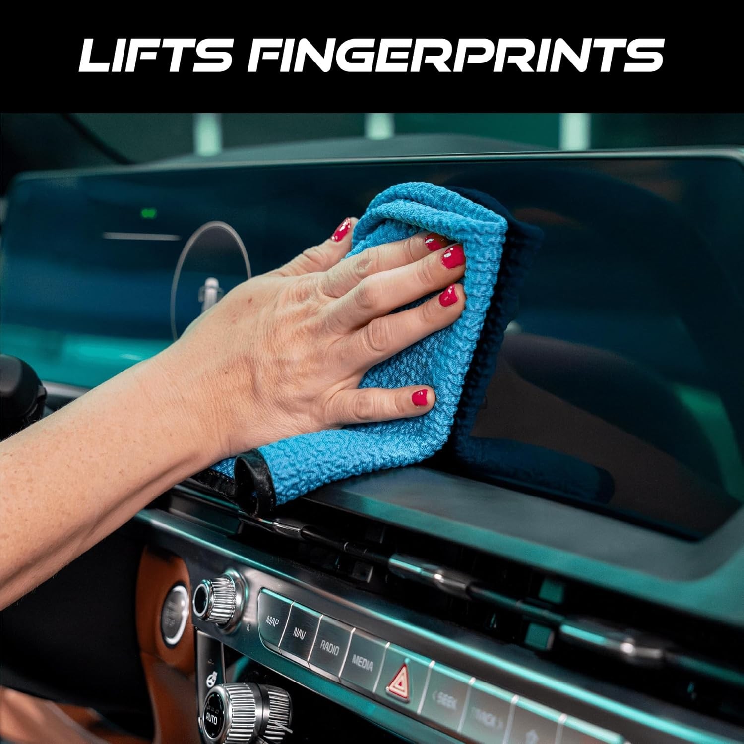 VIKING Glass Microfiber Cleaning Cloth for Car and Home, 4 Pack, Blue