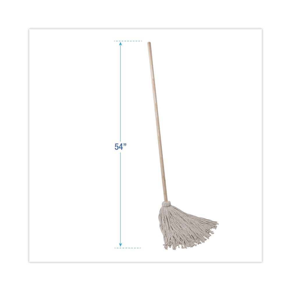 Boardwalk 124C 24 oz. Cotton Fiber Head Deck Mop w/ 54″ Wooden Handle (6/PK) New