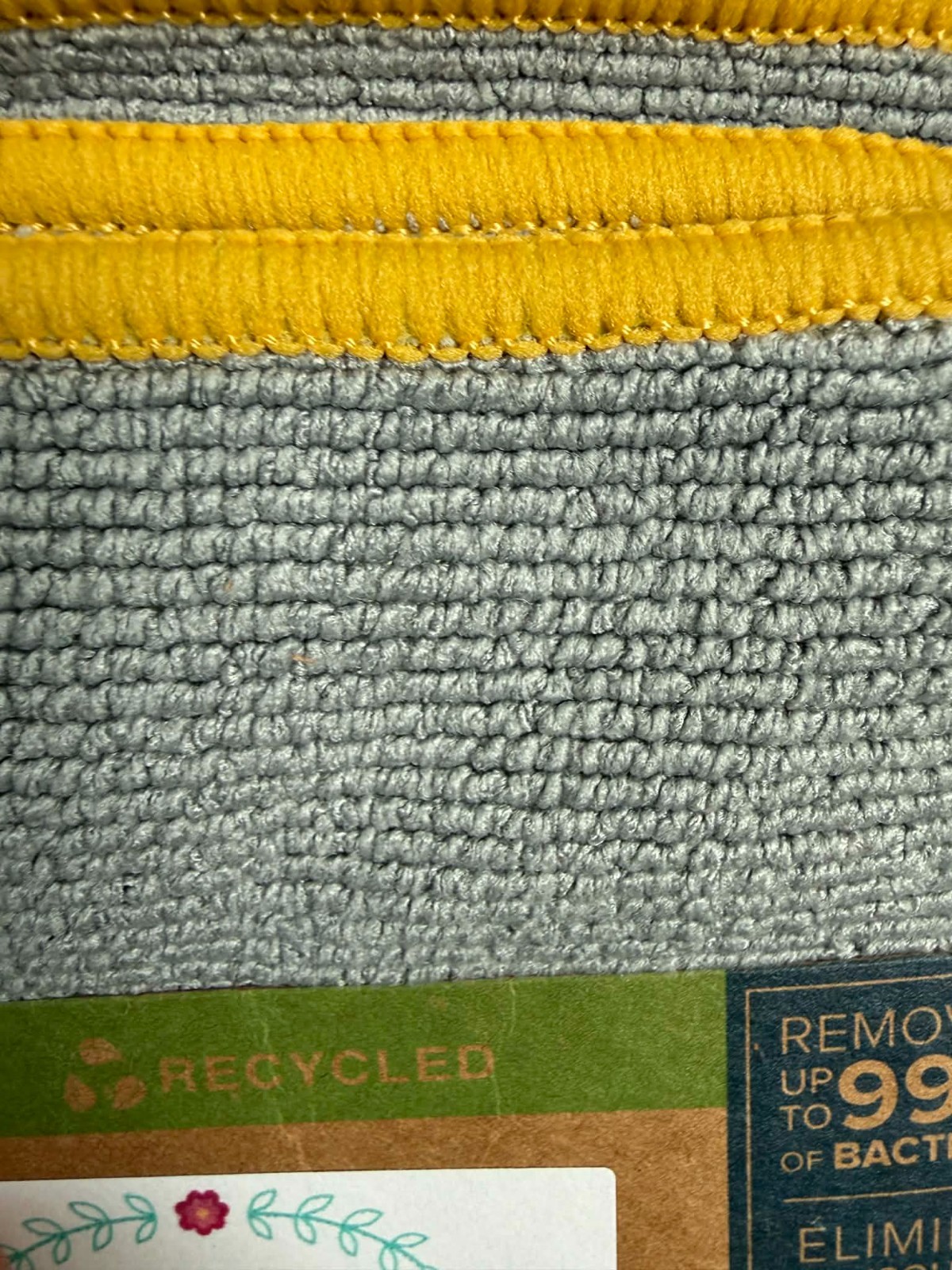 Norwex Microfiber Envirocloth – Graphite Gray with Yellow trim- NEW
