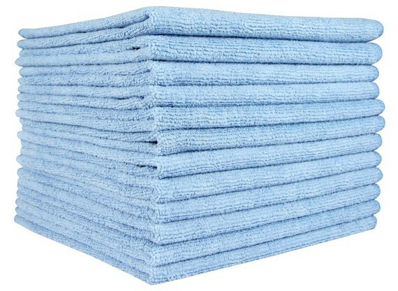 Microfiber Edgeless Towel 12 Pack – Zigzag Border, Lint Free 16×16 Cloth Rag