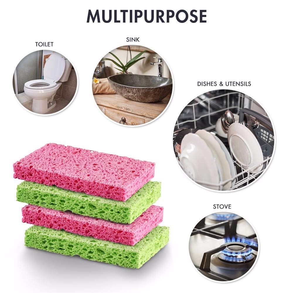 SCRUBIT Cellulose Scrub Sponge – Kitchen Cleaning Sponges for Dishes, Pans, P…