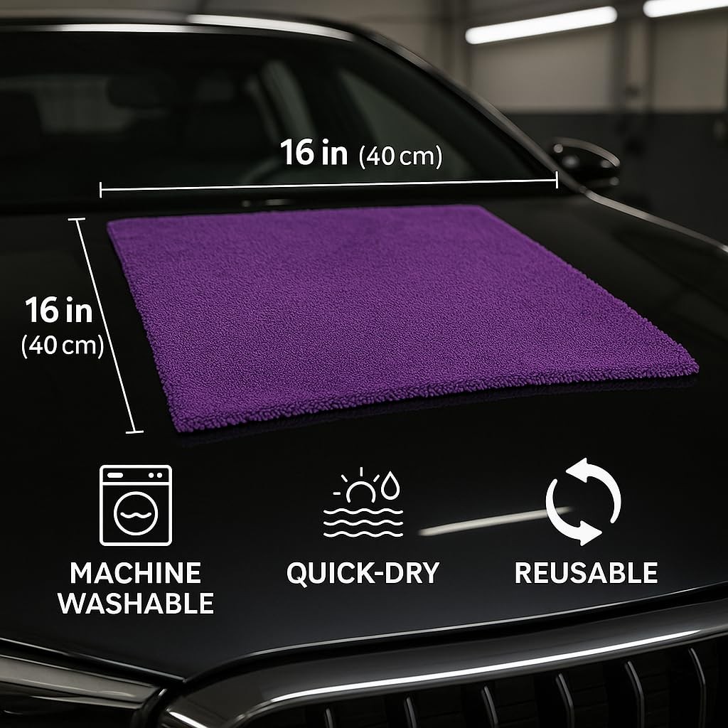Toallas de microfibra sin bordes para autos 16 x 16 ultra suaves y antirayaduras