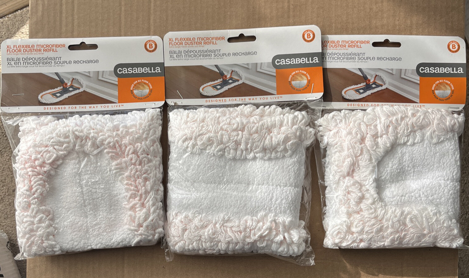 Casabella XL flexible microfiber floor duster refill (3pk)