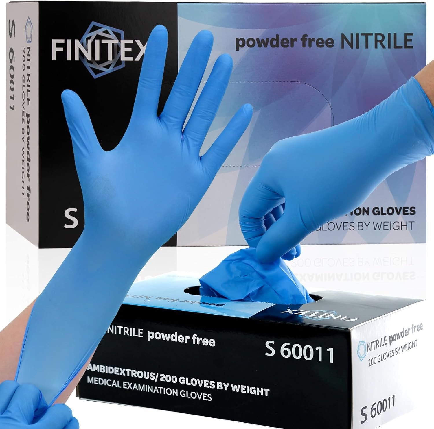 Blue Disposable Nitrile Exam Gloves – 200 PCS/BOX 3.5mil Rubber