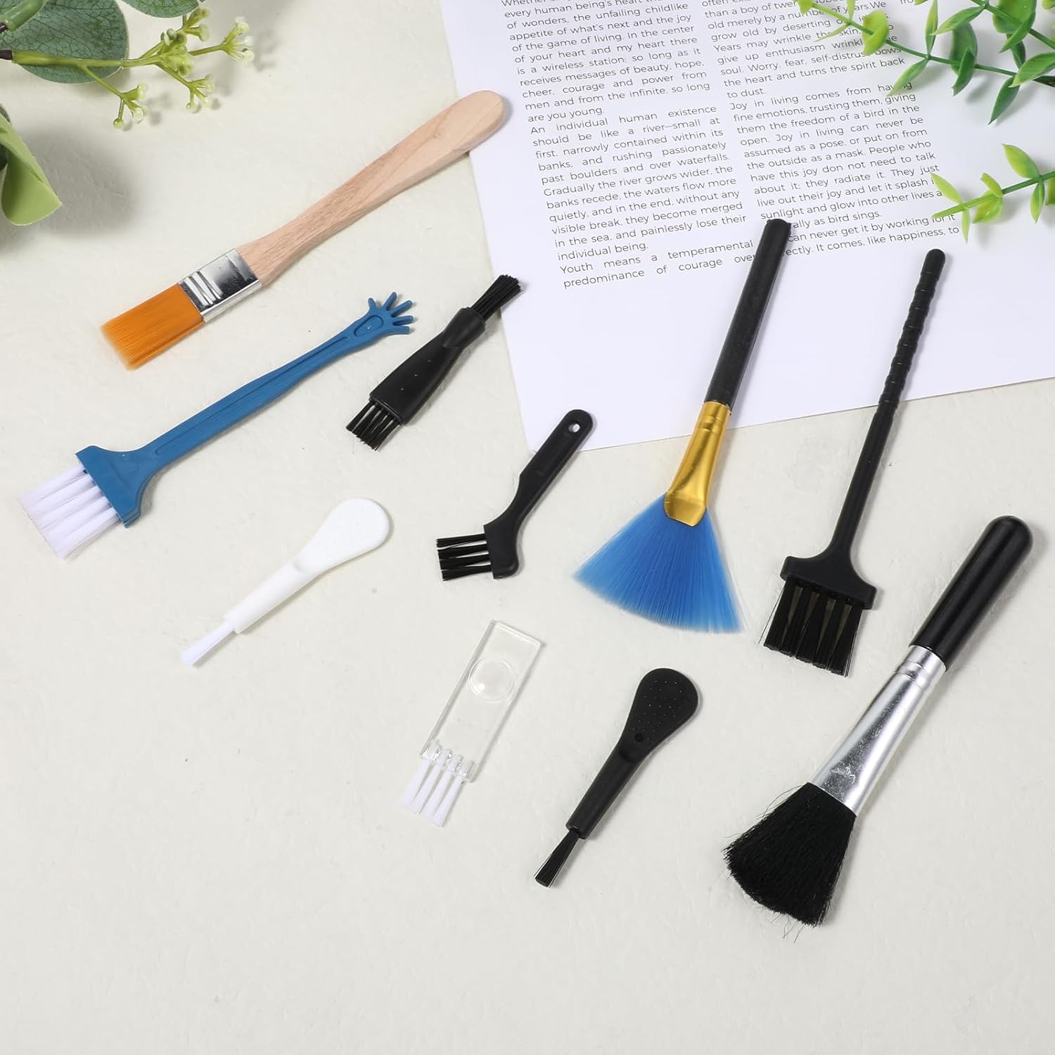 Keyboard Brush, 10 Pcs Mini Anti Static Brush Keyboard Cleaning Brushes Kit
