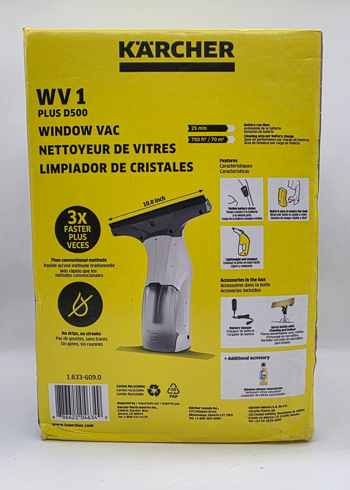 New! Karcher WV 1 Plus D500 Window Vacuum Squeegee Cleaner – Damaged Box