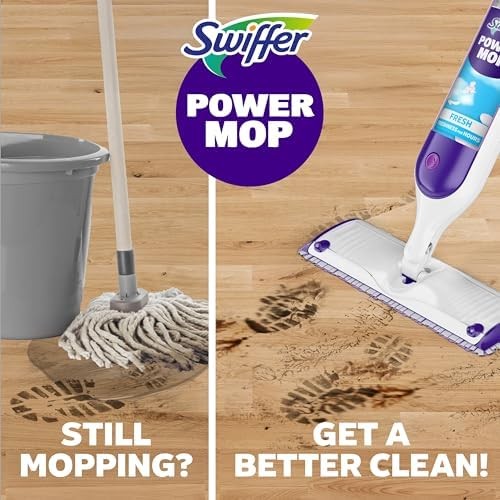 Swiffer PowerMop Mopping Kit for Floor Cleaning, Set Includes 1 Power Mop, 2