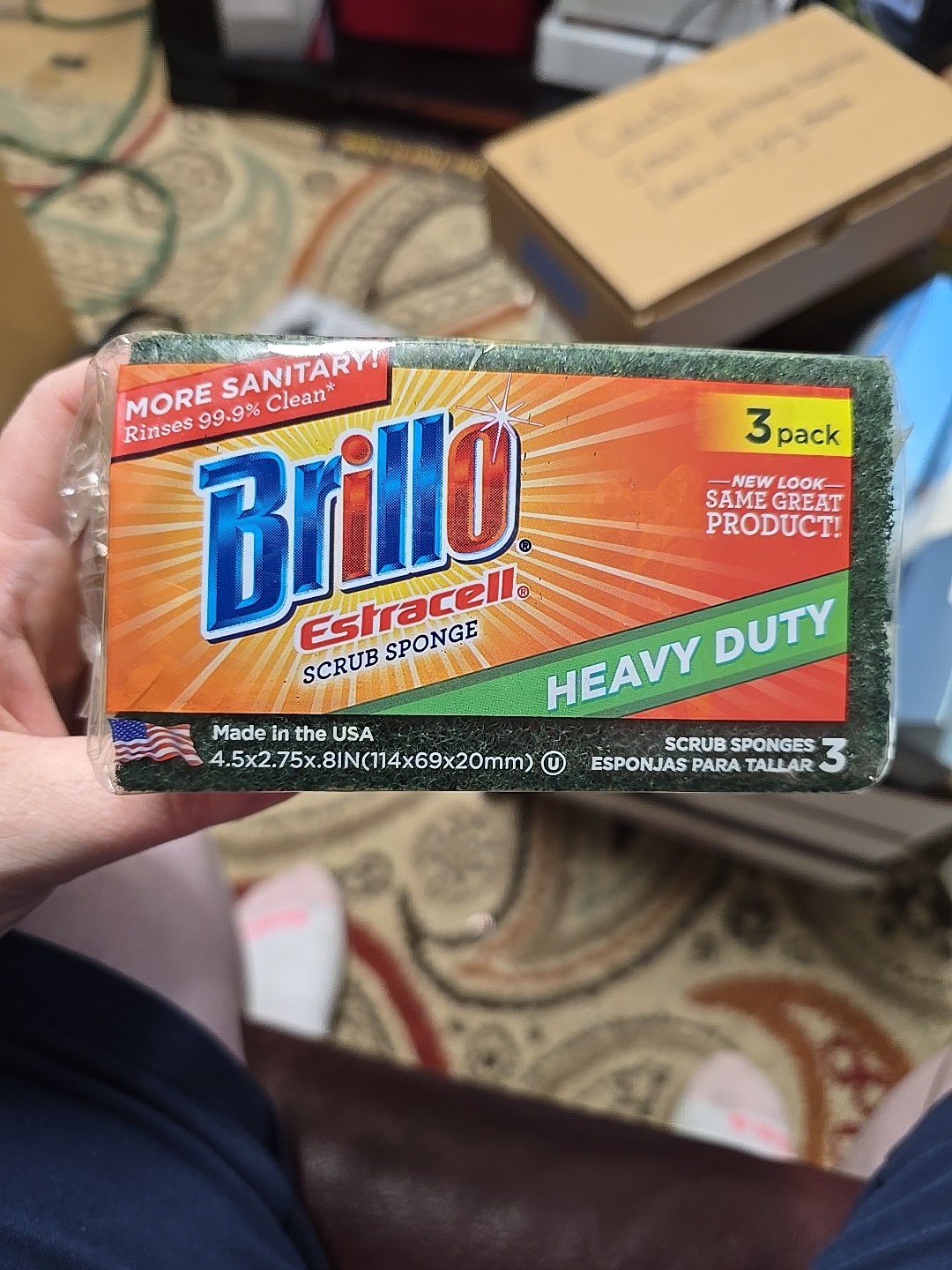 Brillo Estracell 4.5 In. x 2.75 In. Heavy Duty Sponge (3-Count) 21031 Brillo
