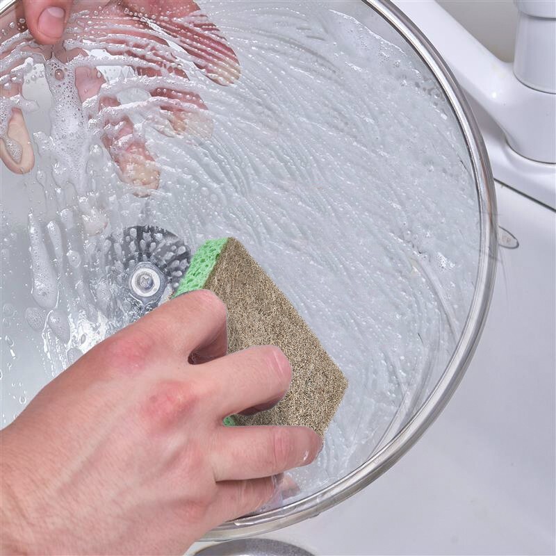 Superio Non-Scratch Natural Sisal Cellulose Sponge with Scouring Pad, 3 Pack