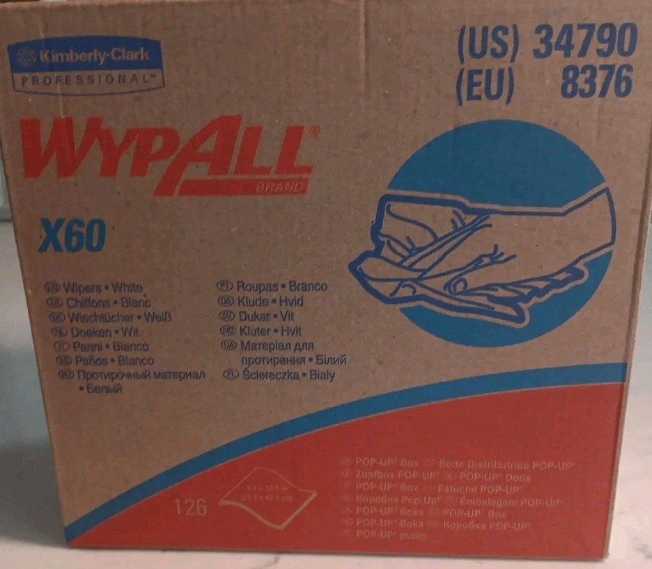 Kimberly-Clark Professional 34790 Wypall X60 Reusable Cloths 34790 Pop-Up White