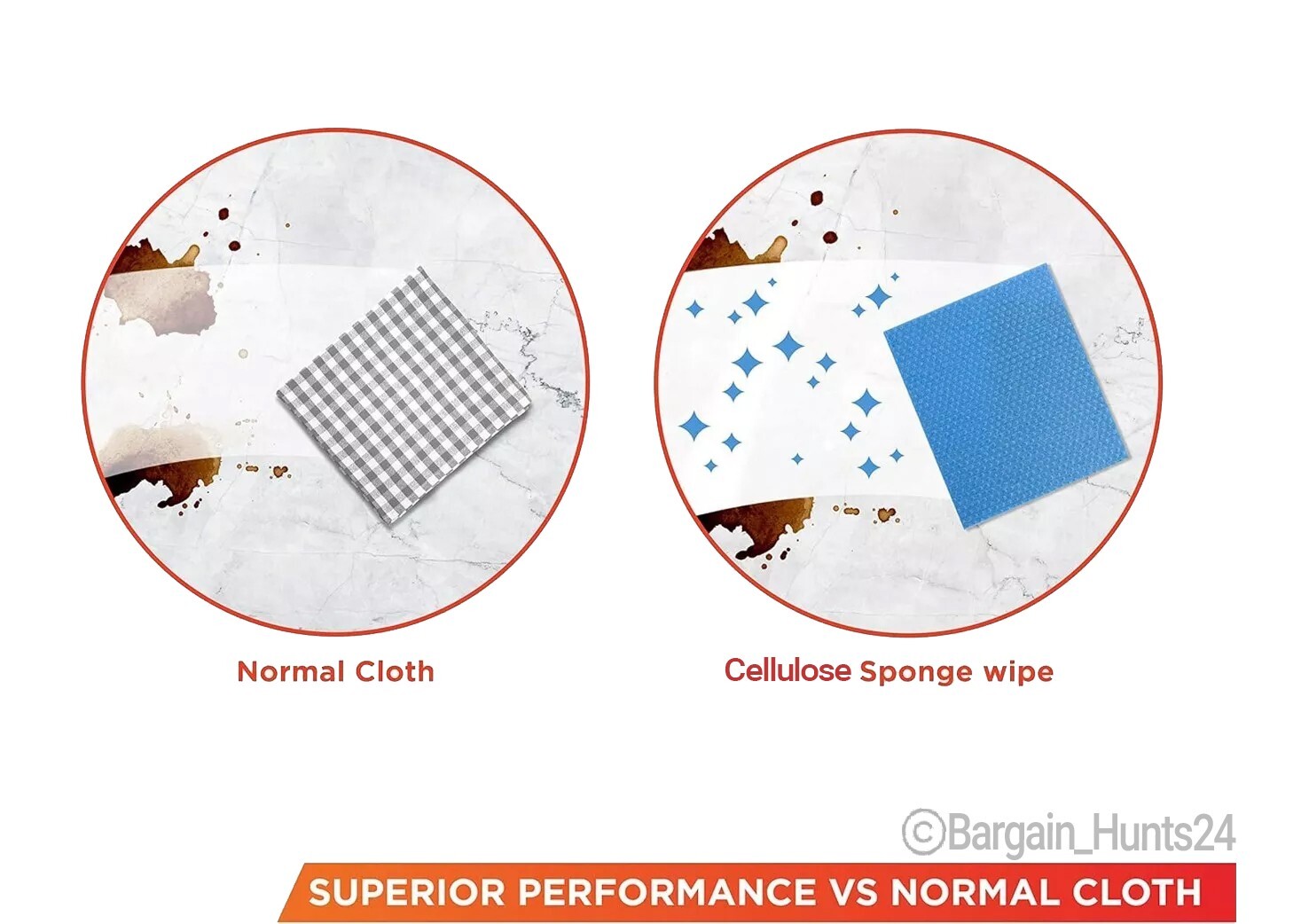 6 Count Cellulose Sponge Wipes Reusable Cleaning Cloth for Home (Pack of 2) -New
