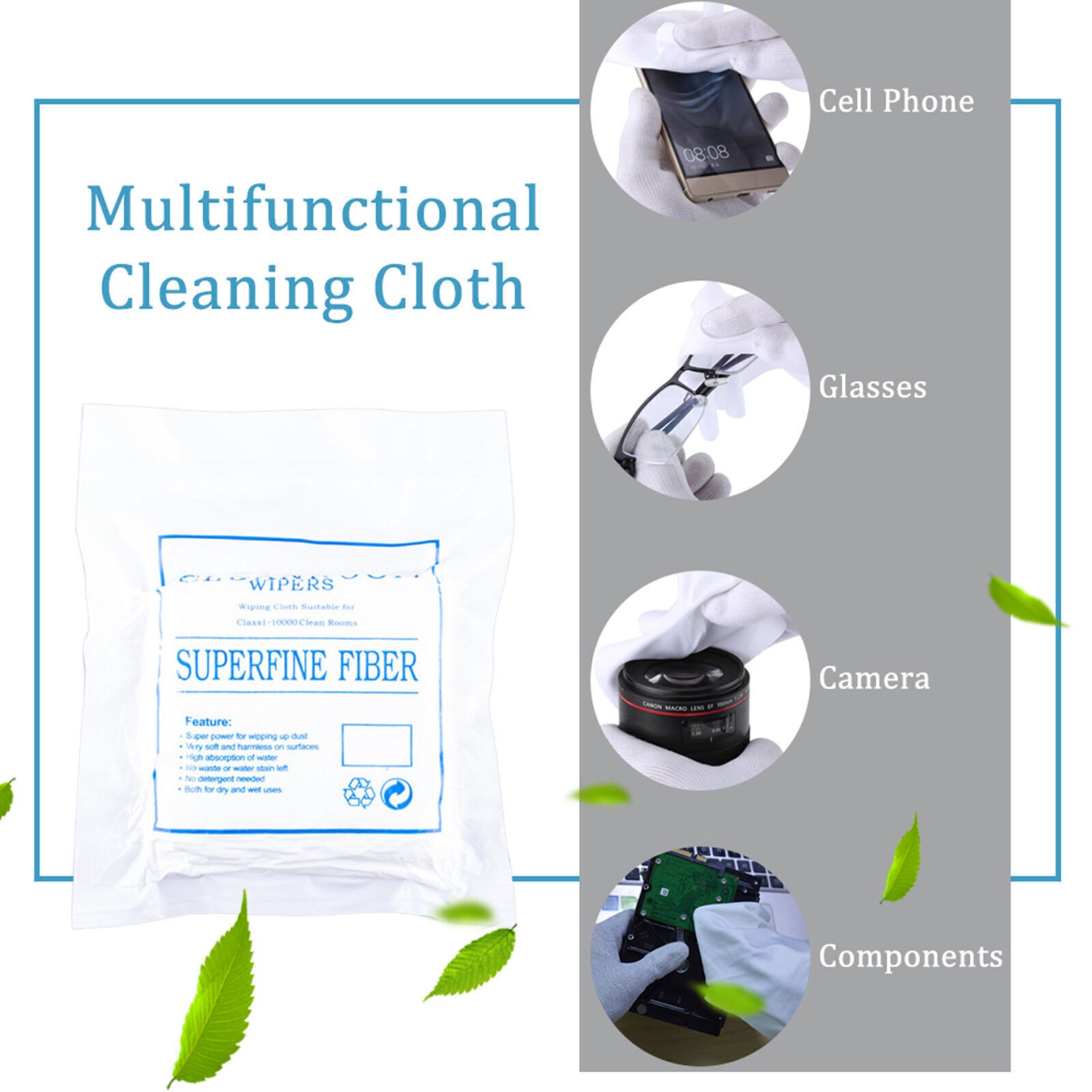 100pcs Bag 6inch Phone LCD Repair Clean Cloth Anti Static Microfiber Cleanroom