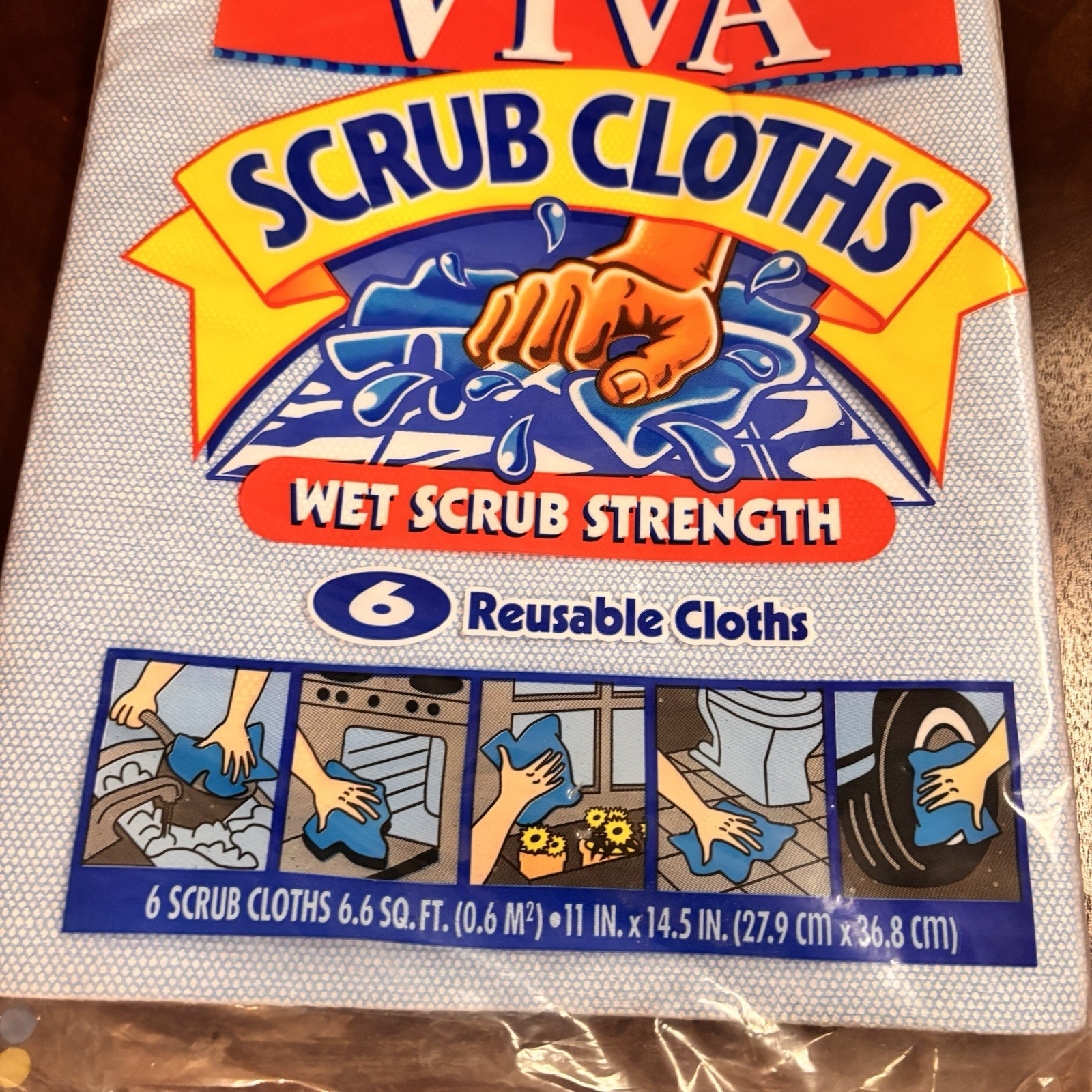 Vintage Kleenex Viva Scrub Cloths 12 Total (2 Packs of 6) Reusable Wet NOS