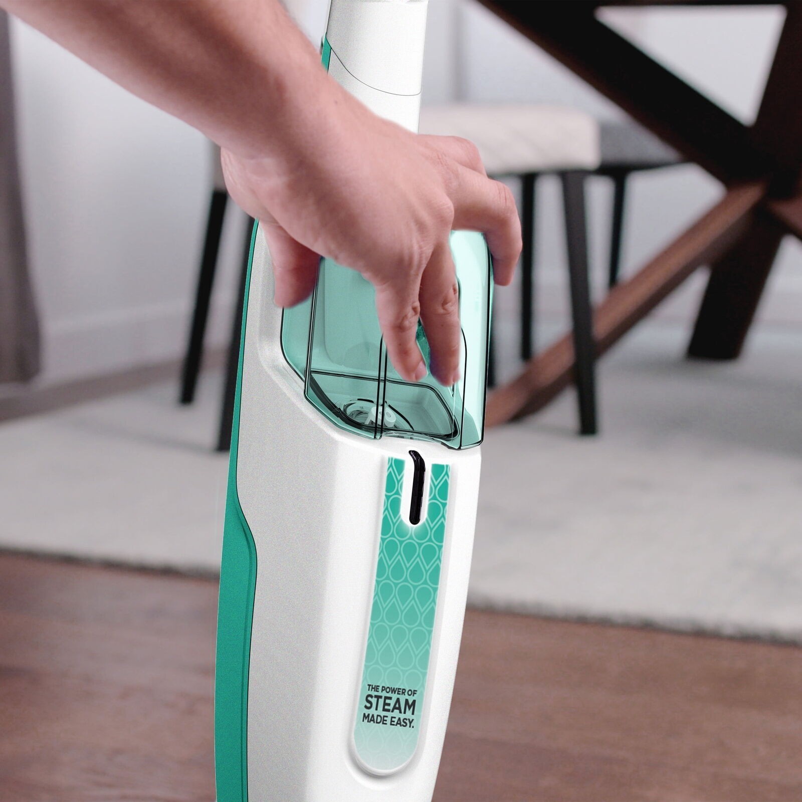 Steam Mop Home Living Room W/ Removable Water Tank Lightweight Corded Electric