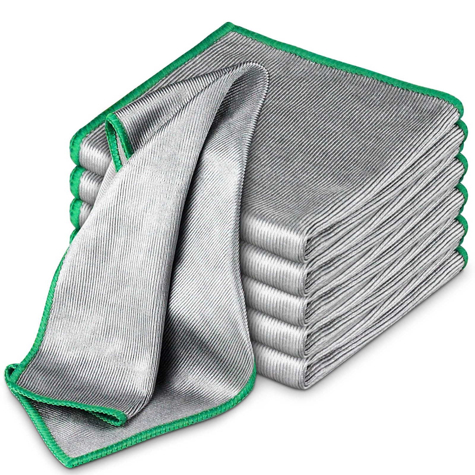 Airlab Glass Polishing Streak Free Miracle Cleaning Cloth, Sliver-Green | Lint F