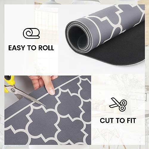 Dish Drying Mat Super Absorbent Drying Mat Large Dish 18″ x 15″ Stylish Grey