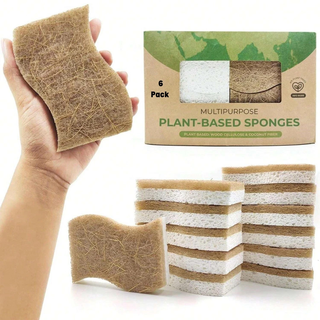 12pcs Kitchen Sponge Natural Biodegradable Eco-Friendly Dish Sponges for Kitchen
