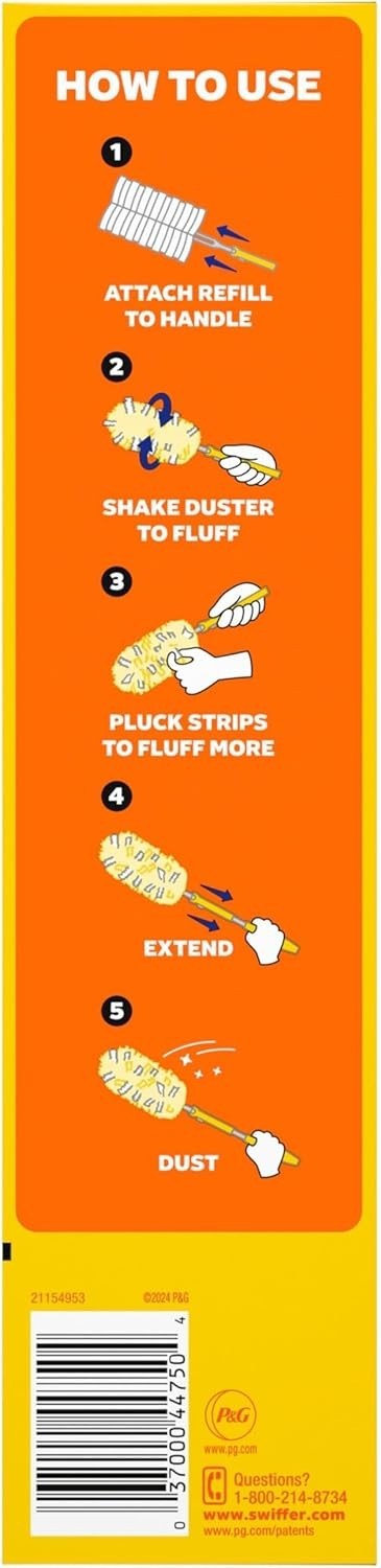 Extendable Duster Kit 3 ft Handle Heavy Duty 3 Refills Ceiling Fans Vents Dustin