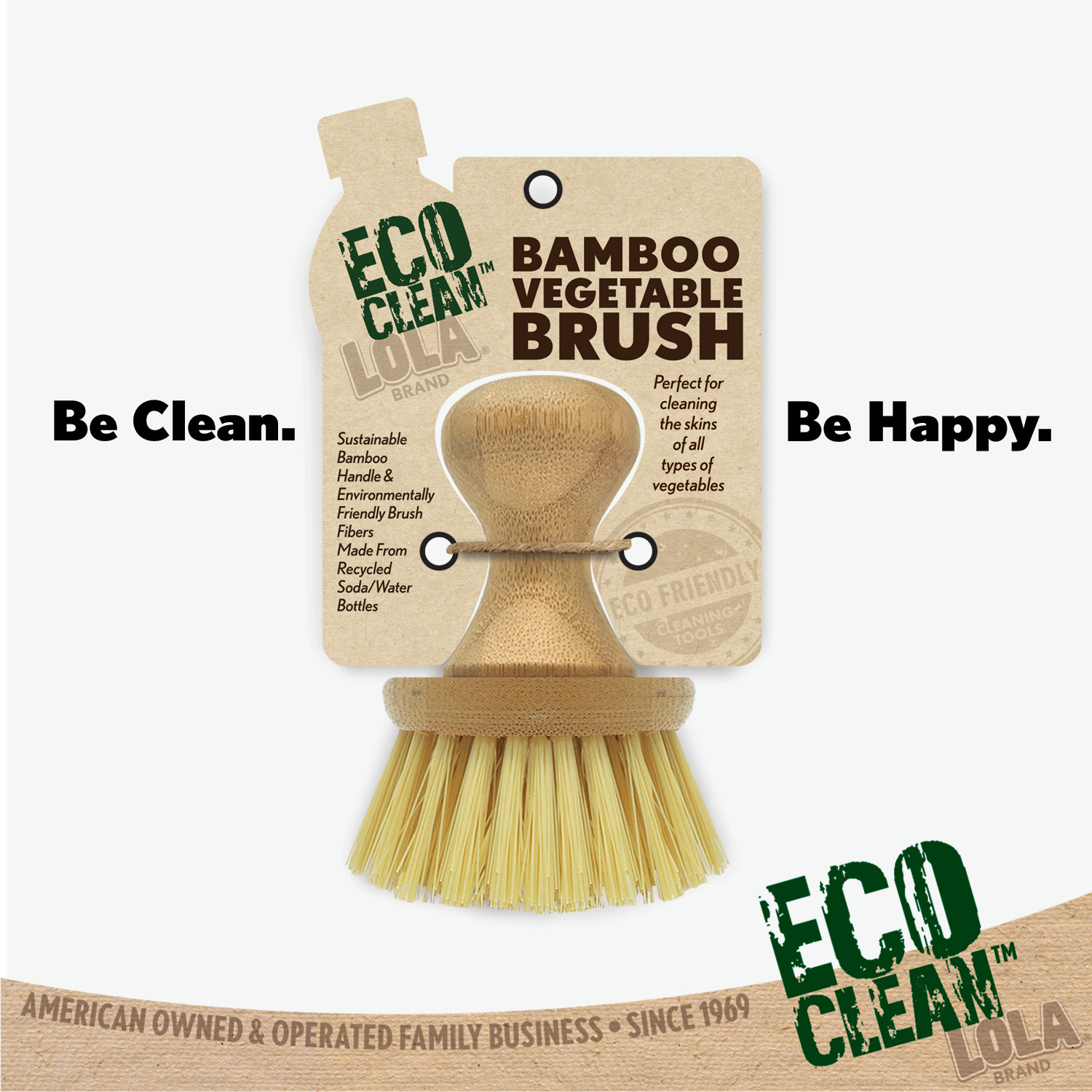 Vegetable Brush w/ Bamboo Knob – Fibers are Recycled Bottles by LOLA