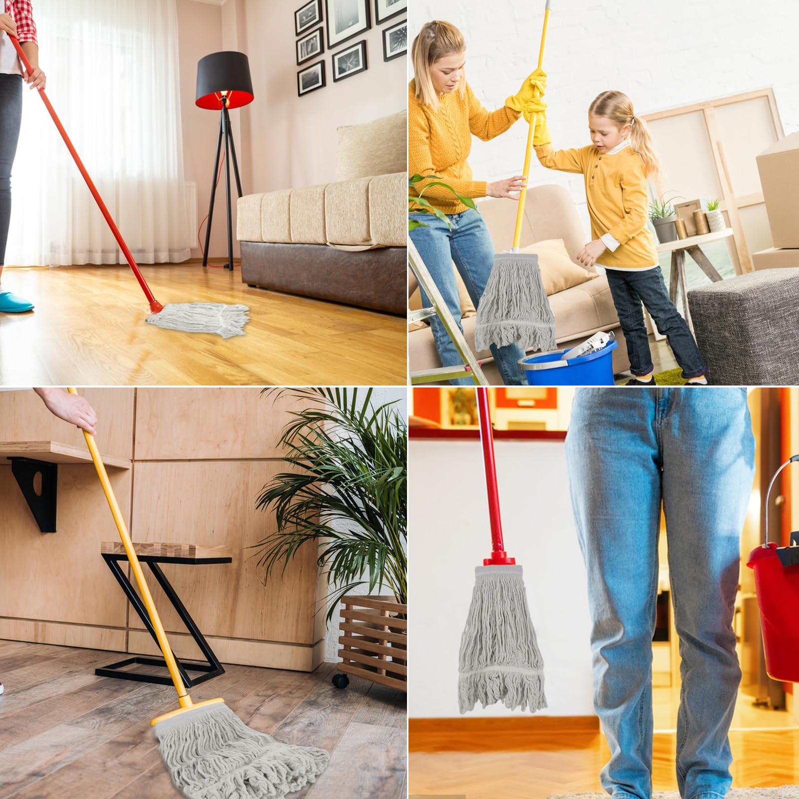 10 Pcs 16oz Mop Head Commercial Heavy Duty Mop Head for Floor Cleaning Wet In…