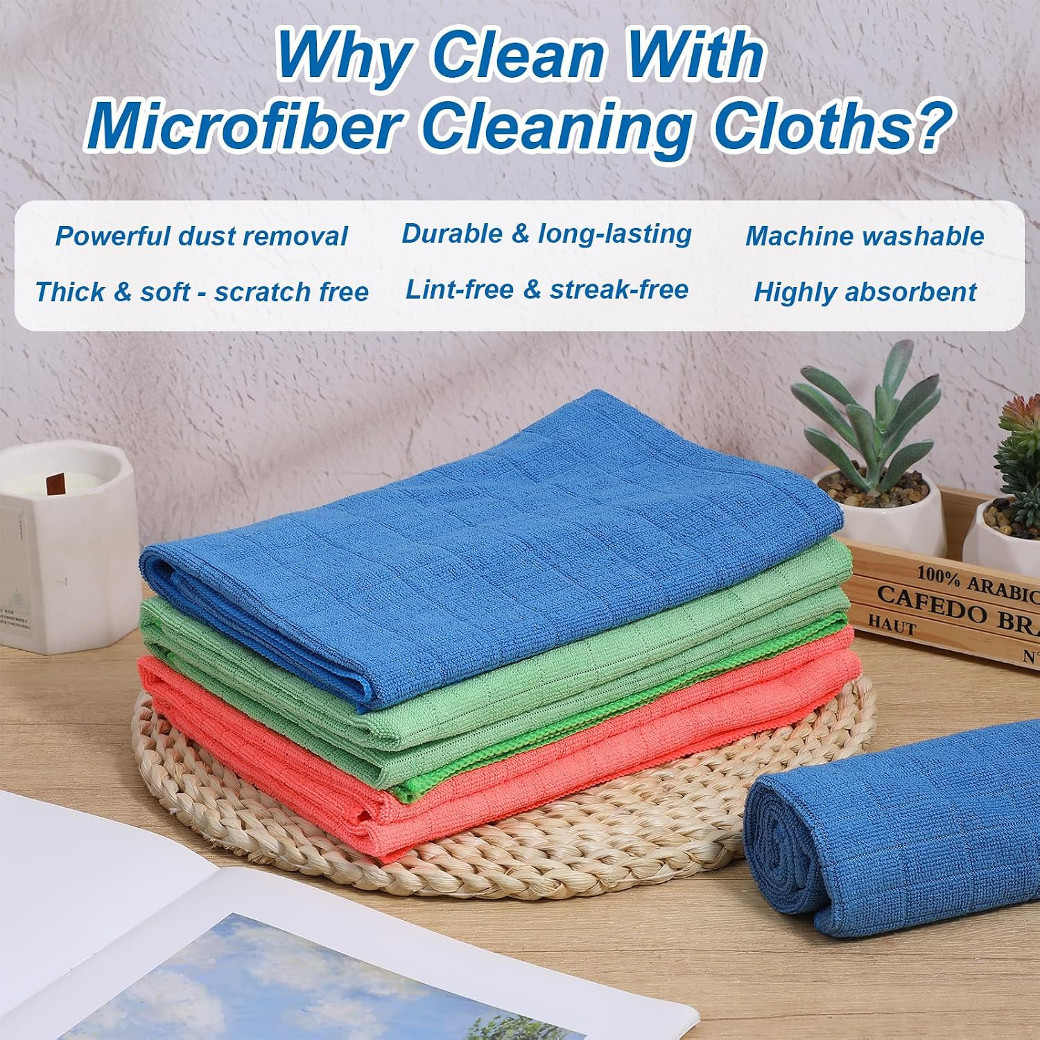 20 Pack Large Microfiber Cleaning Cloth, 20X28 Inch Floor Towels & Cleaning