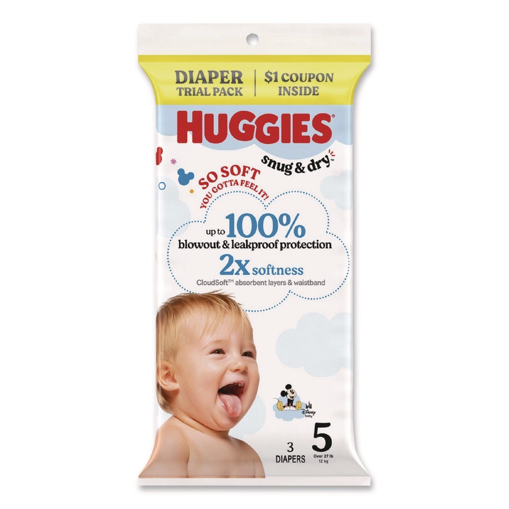 Huggies 57031 Size 5 Over 27 lbs Snug and Dry – Disney Design (30/CT) New