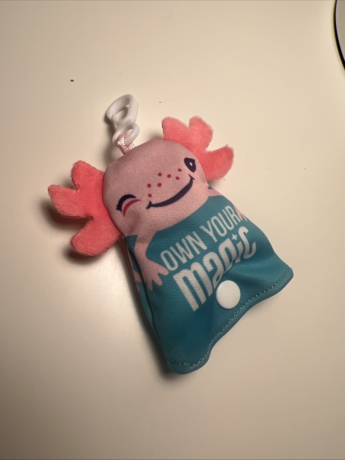 Girl Scouts Axolotl Keychain Screen Cleaner Key Chain Lily Pad Wipe Pink Cloth