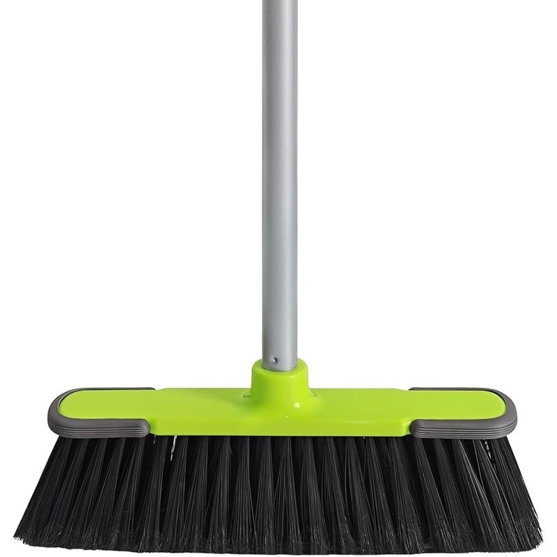 13in Soft Bristle Broom Adjustable Handle Indoor Outdoor Floor Cleaning Tool New