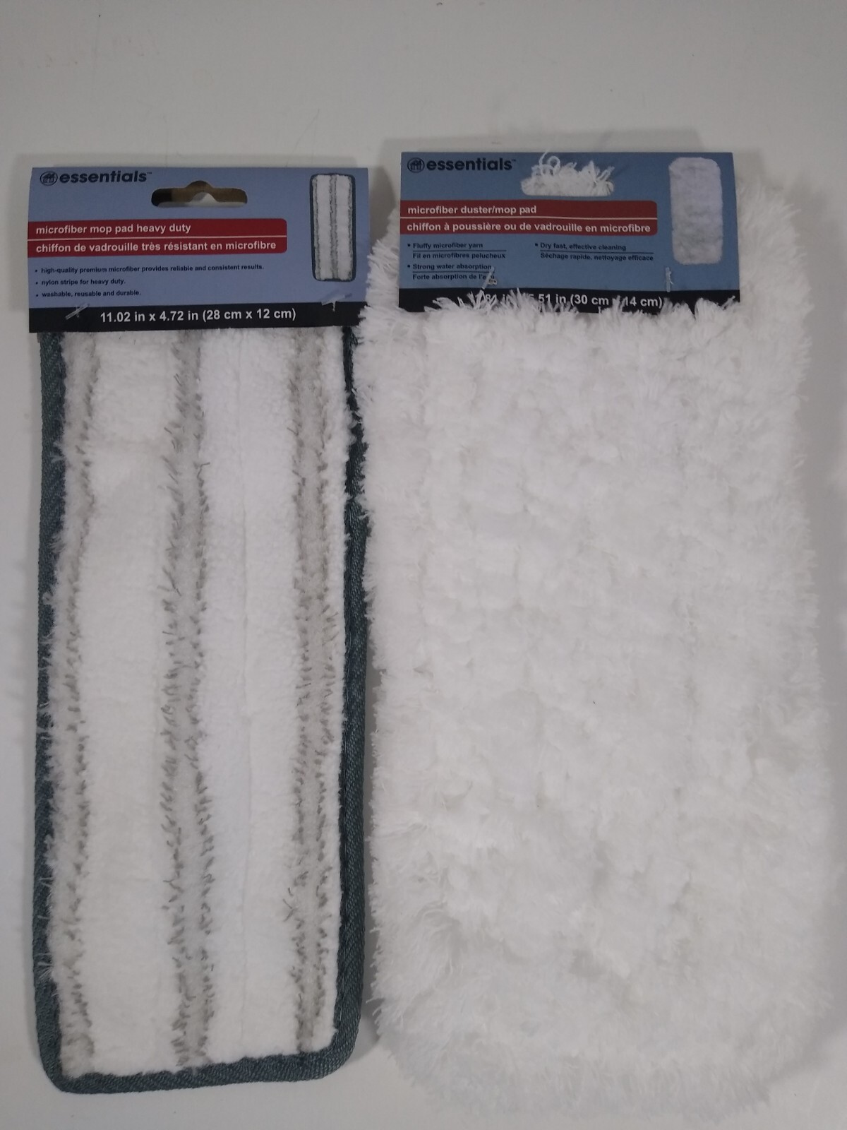 Microfiber Duster Mop Pads Lot of 2 Reusable Washable Almost 11″ x 5″ Essentials