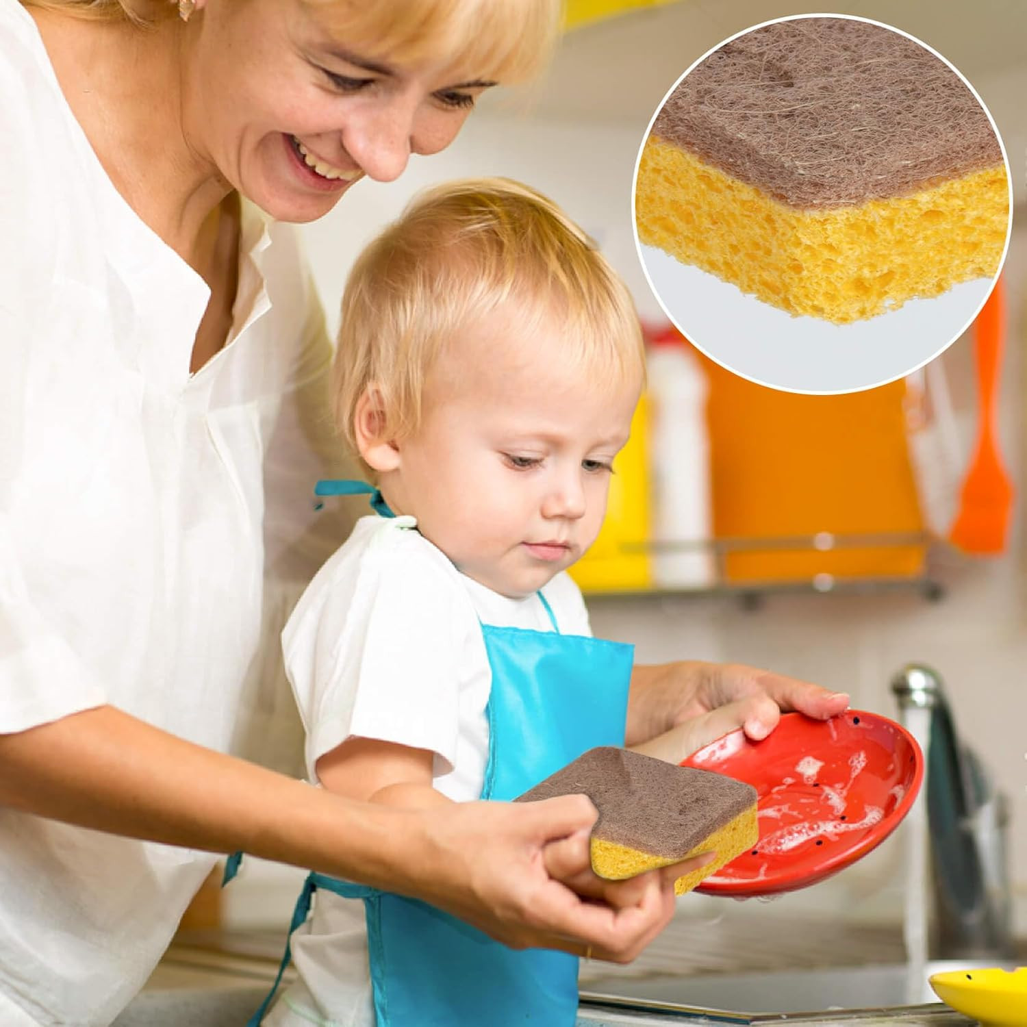 10PCS Natural Sponges for Dishes – Biodegradable Sponges Kitchen Eco Friendly Di